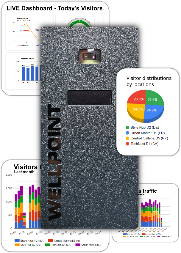 People Counter LITE Plan - WELLPOINT - Real-Time Visitor Insights - (People Counter device NOT Included)